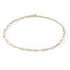 Thumbnail Image 1 of Paper Clip Chain Anklet in Hollow 10K Gold - 10"