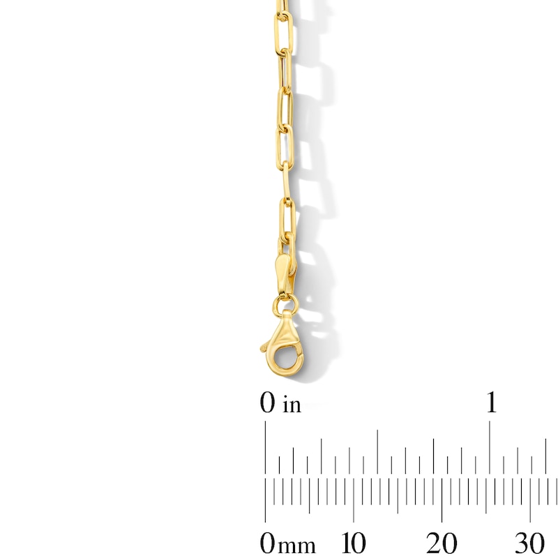 Main Image 3 of Paper Clip Chain Anklet in Hollow 10K Gold - 10"