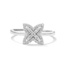 0.20 CT. T.W. Certified Lab-Grown Diamond Butterfly Ring in Sterling Silver (F/SI2)