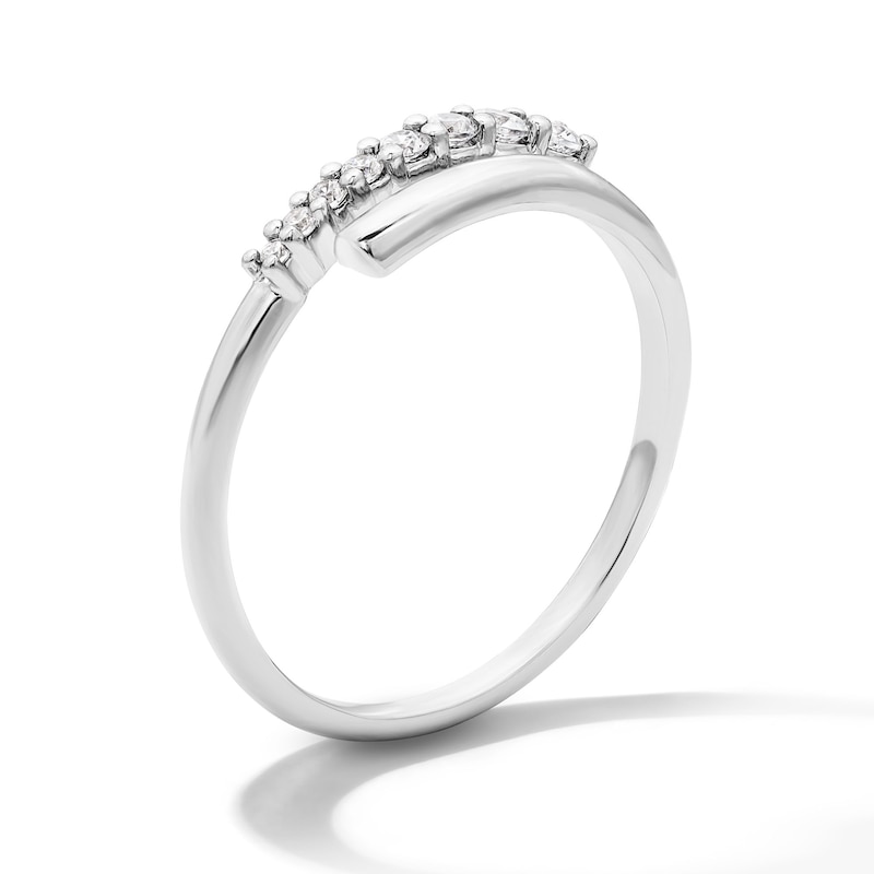 0.15 CT. T.W. Certified Lab-Grown Diamond Bypass Ring Sterling Silver (F/SI2)