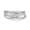 Thumbnail Image 1 of 0.50 CT.T.W. Diamond Three-Stone Crossover Ring in Sterling Silver