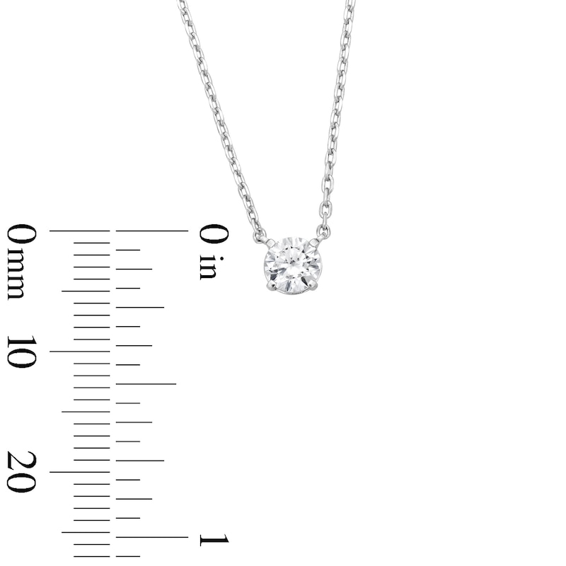1.00 CT. T.W. Certified Lab-Grown Diamond Solitaire Necklace and Stud Earrings Set in Sterling Silver (F/SI2)