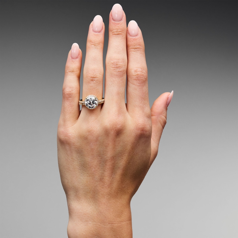 Main Image 2 of 3.50 CT. T.W. Certified Lab-Grown Diamond Frame Bridal Set in 14K Gold (F/VS2)