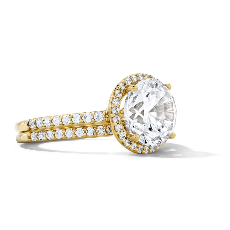 Main Image 4 of 3.50 CT. T.W. Certified Lab-Grown Diamond Frame Bridal Set in 14K Gold (F/VS2)