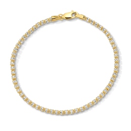 2.6mm Diamond-Cut Ice Chain Bracelet in Solid 10K Gold - 7.5"