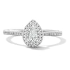 Thumbnail Image 1 of 0.33 CT. T.W. Pear-Shaped Canadian Certified Centre Diamond Engagement Ring in 10K White Gold (I/SI2)
