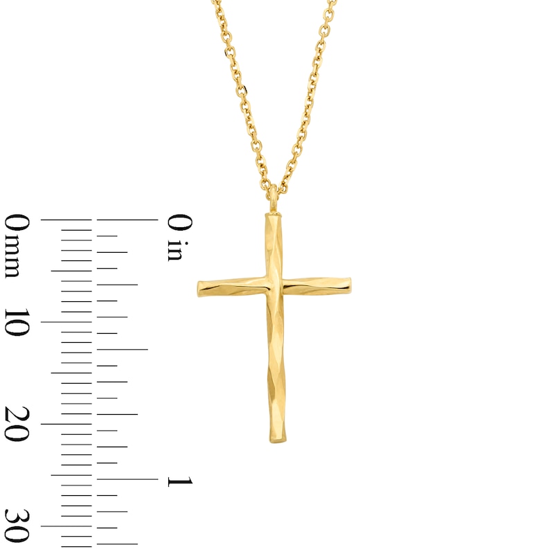 Main Image 4 of Textured Cross Pendant in 10K Gold