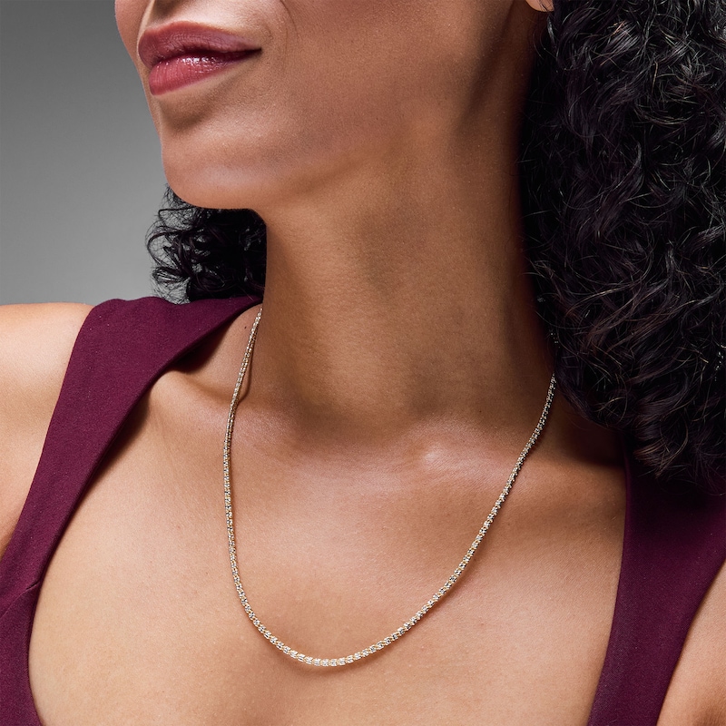 2.6mm Diamond-Cut Ice Chain Necklace in Solid 10K Gold -20"