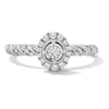 Thumbnail Image 1 of 0.25 CT. T.W. Diamond Oval Frame Engagement Ring in 10K White Gold