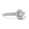 Thumbnail Image 4 of 0.25 CT. T.W. Diamond Oval Frame Engagement Ring in 10K White Gold