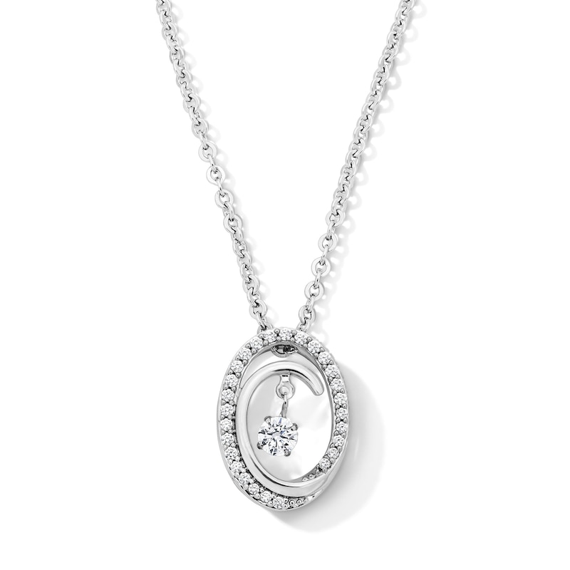 Unstoppable Love™ 0.30 CT. T.W. Certified Lab-Grown Diamond Swirl and Dangle Pendant in Sterling Silver (F/SI2) - 19"