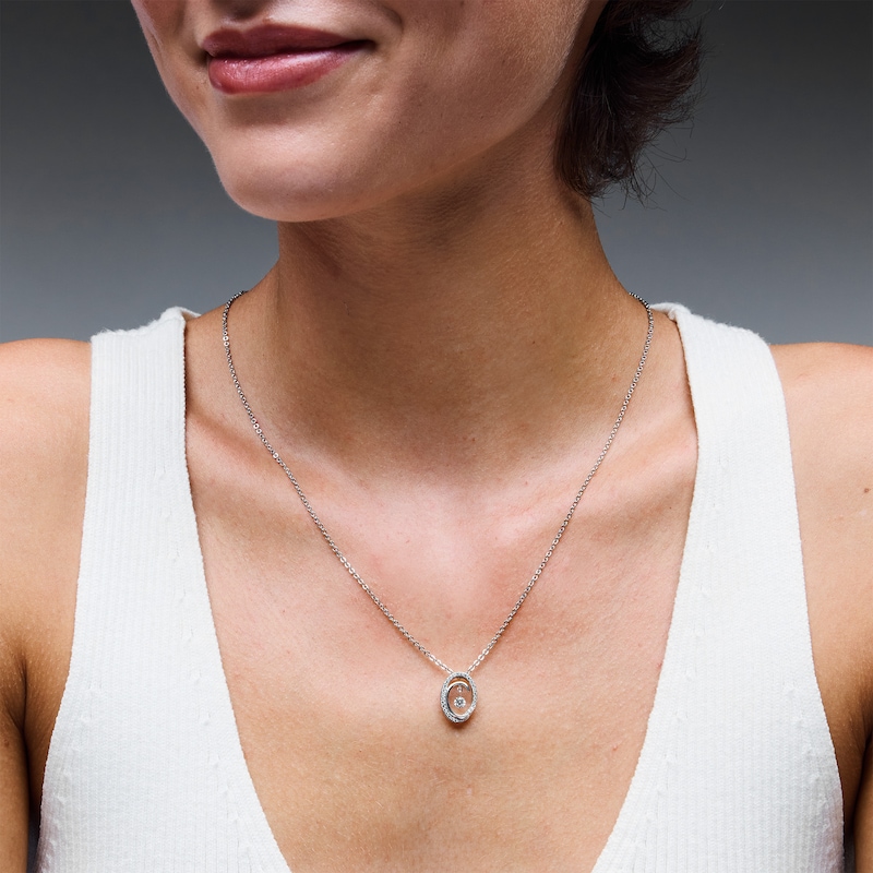 Unstoppable Love™ 0.30 CT. T.W. Certified Lab-Grown Diamond Swirl and Dangle Pendant in Sterling Silver (F/SI2) - 19"