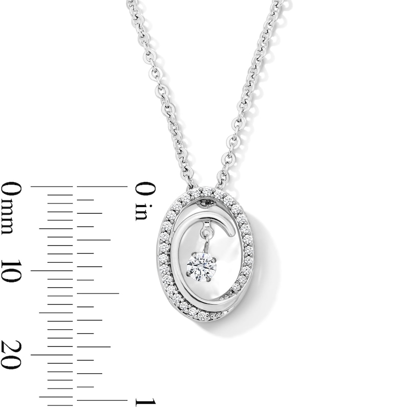 Unstoppable Love™ 0.30 CT. T.W. Certified Lab-Grown Diamond Swirl and Dangle Pendant in Sterling Silver (F/SI2) - 19"