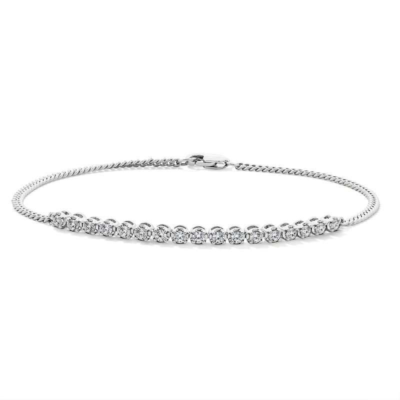 0.45 CT. T.W. Certified Lab-Grown Diamond Curb Chain Bracelet in Sterling Silver (F/SI2)