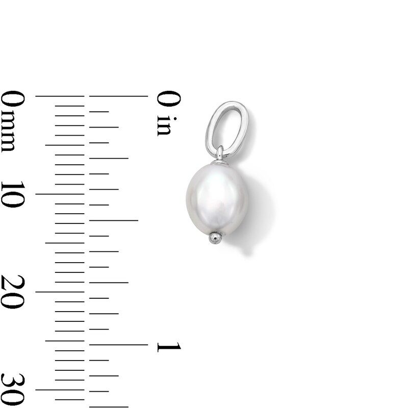 Main Image 2 of 6.0 x 6.5mm Freshwater Cultured Pearl Necklace Charm in Sterling Silver