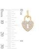 Thumbnail Image 2 of 0.10 CT. T.W. Certified Lab-Grown Diamond Heart Lock Necklace Charm in Sterling Silver with 18K Gold Plate (F/SI2)