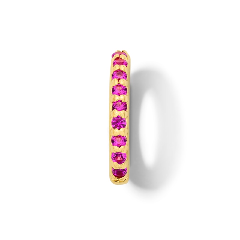 Main Image 1 of Lab-Created Ruby Circle Necklace Charm in Sterling Silver with 18K Gold Plate
