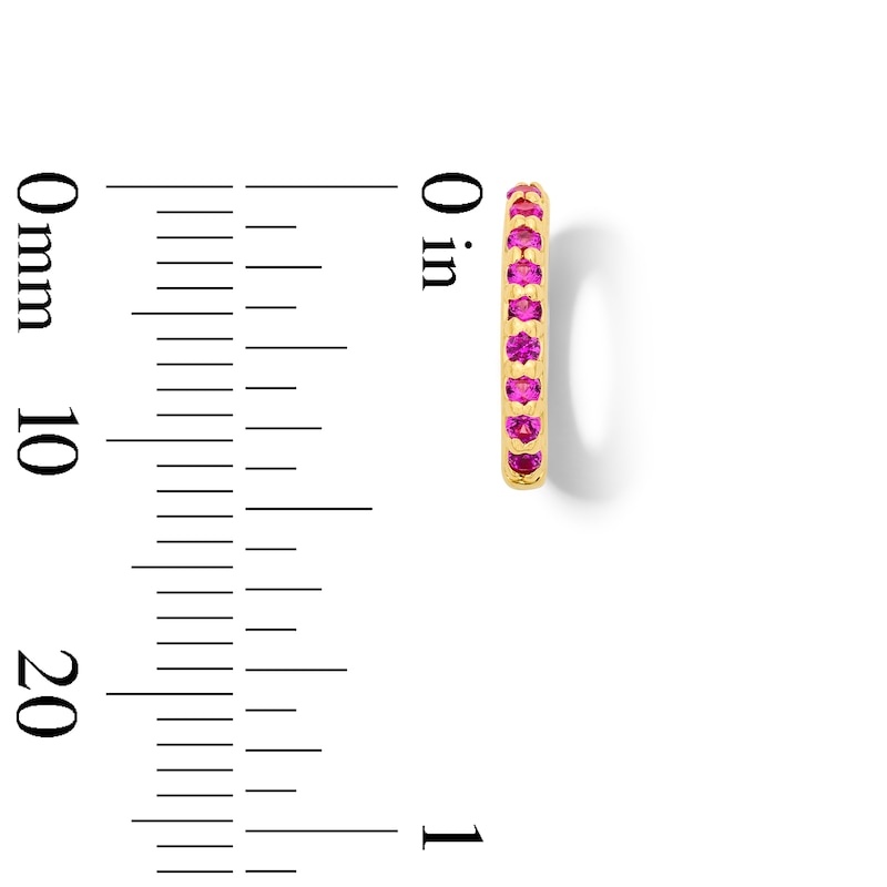 Main Image 2 of Lab-Created Ruby Circle Necklace Charm in Sterling Silver with 18K Gold Plate