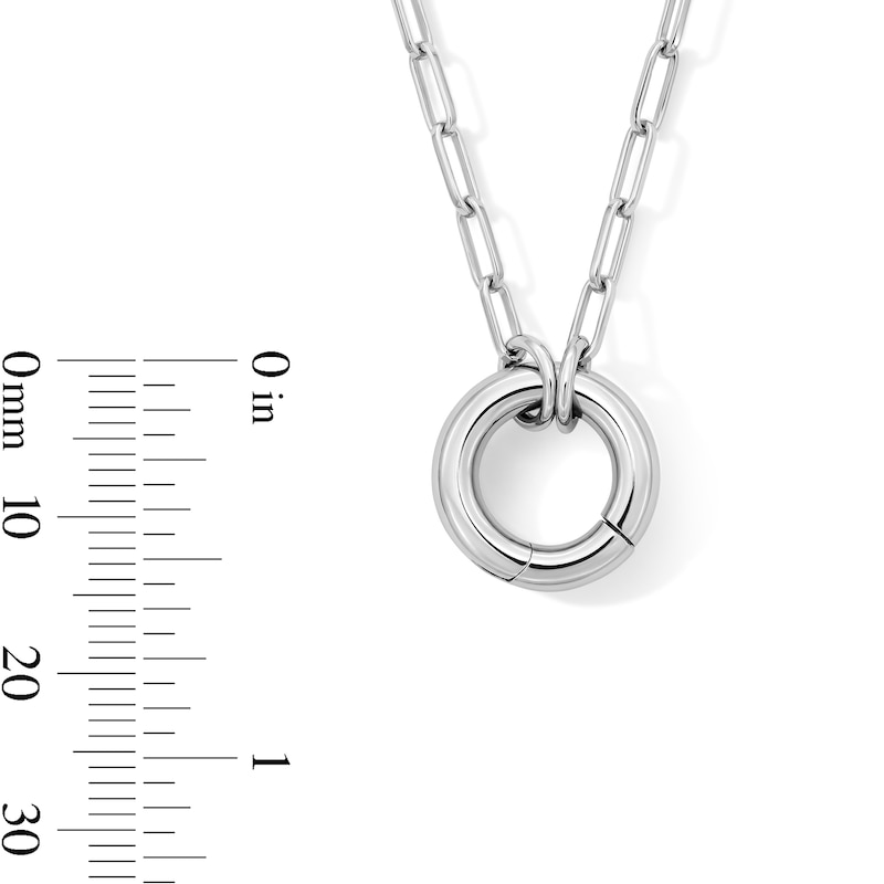 2.0mm Paper Clip Chain and Charm Holder Necklace in Solid Sterling Silver