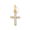 Thumbnail Image 1 of 0.09 CT. T.W. Certified Lab-Grown Diamond Cross Necklace Charm in Sterling Silver with 18K Gold Plate (F/SI2)