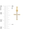 Thumbnail Image 2 of 0.09 CT. T.W. Certified Lab-Grown Diamond Cross Necklace Charm in Sterling Silver with 18K Gold Plate (F/SI2)
