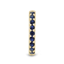 Blue Lab-Created Sapphire Circle Necklace Charm in Sterling Silver with 18K Gold Plate
