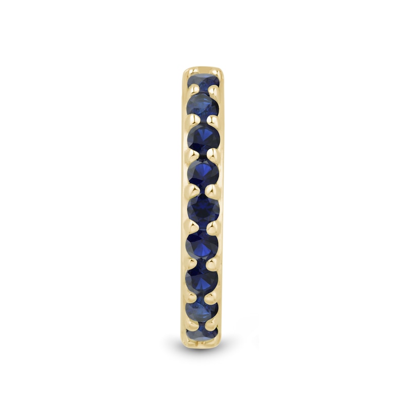 Main Image 1 of Blue Lab-Created Sapphire Circle Necklace Charm in Sterling Silver with 18K Gold Plate