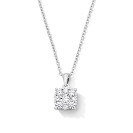 0.45 CT. T.W. Certified Lab-Grown Diamond Multi-Stone Cushion-Shaped Pendant in Sterling Silver (F/SI2)