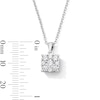 Thumbnail Image 3 of 0.45 CT. T.W. Certified Lab-Grown Diamond Multi-Stone Cushion-Shaped Pendant in Sterling Silver (F/SI2)