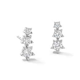 0.45 CT. T.W. Certified Lab-Grown Diamond Stacked Star Trio Stud Earrings in Sterling Silver (F/VS2)