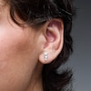 Thumbnail Image 2 of 0.45 CT. T.W. Certified Lab-Grown Diamond Stacked Star Trio Stud Earrings in Sterling Silver (F/VS2)