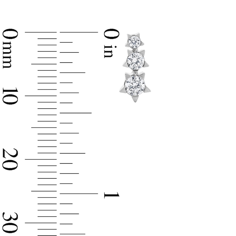 Main Image 3 of 0.45 CT. T.W. Certified Lab-Grown Diamond Stacked Star Trio Stud Earrings in Sterling Silver (F/VS2)