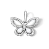Thumbnail Image 1 of Mother-of-Pearl and 0.12 CT. T.W. Diamond Butterfly Necklace Charm in Sterling Silver