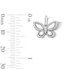 Thumbnail Image 2 of Mother-of-Pearl and 0.12 CT. T.W. Diamond Butterfly Necklace Charm in Sterling Silver