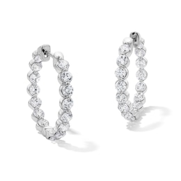 3.00 CT. T.W. Certified Lab-Grown Diamond Inside-Out Hoop Earrings in Sterling Silver (F/SI2)