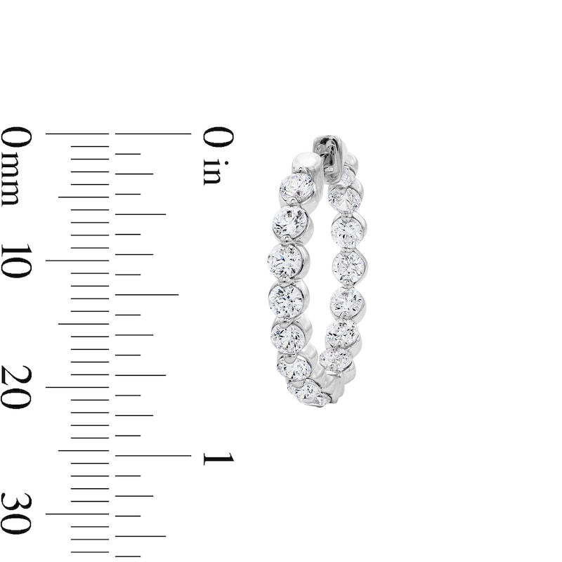 Main Image 3 of 3.00 CT. T.W. Certified Lab-Grown Diamond Inside-Out Hoop Earrings in Sterling Silver (F/SI2)
