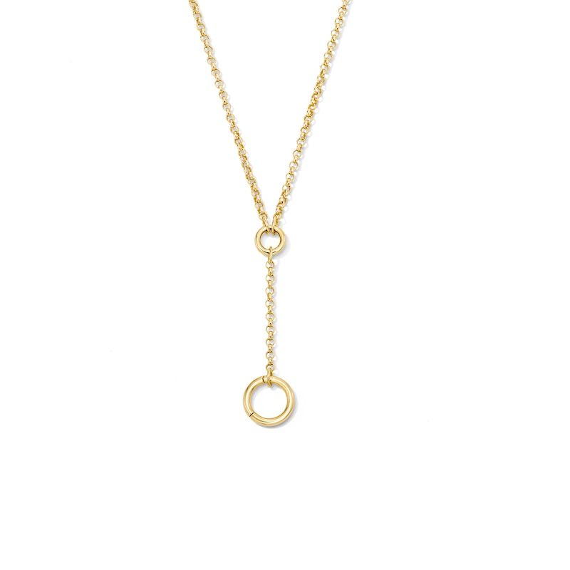 Lariat Charm Holder Necklace in Sterling Silver with 18K Gold Plate