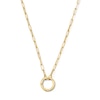 Thumbnail Image 1 of 2.0mm Paper Clip Chain and Charm Holder Necklace in Solid Sterling Silver with 18K Gold Plate