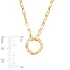 Thumbnail Image 4 of 2.0mm Paper Clip Chain and Charm Holder Necklace in Solid Sterling Silver with 18K Gold Plate