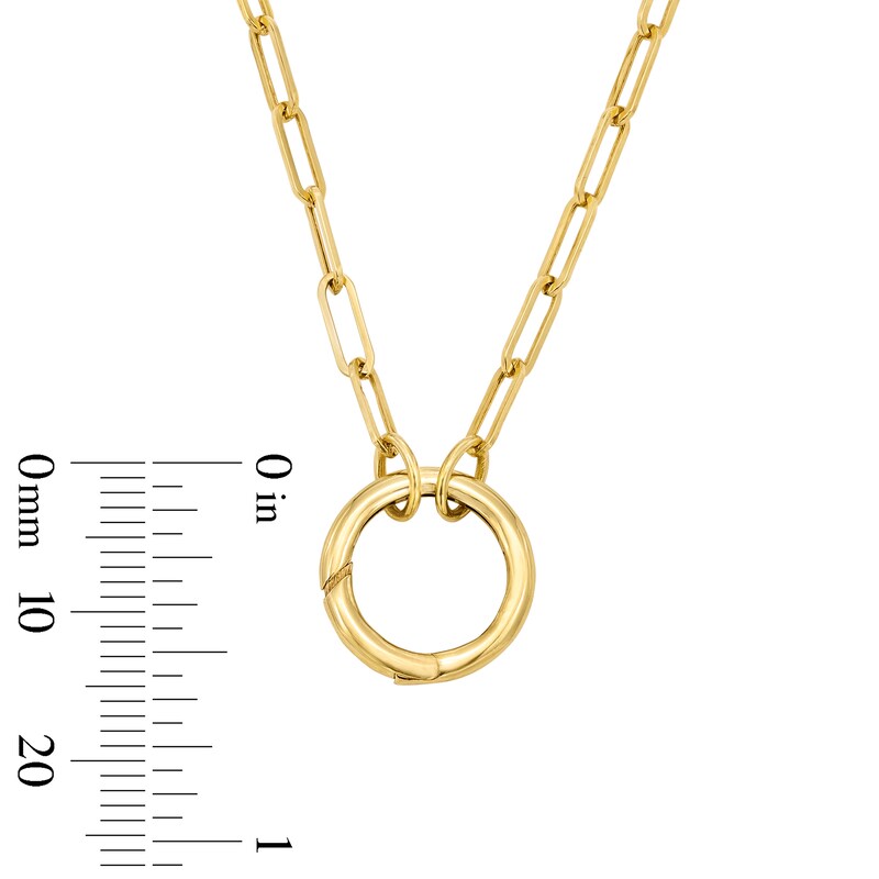 2.0mm Paper Clip Chain and Charm Holder Necklace in Solid Sterling Silver with 18K Gold Plate