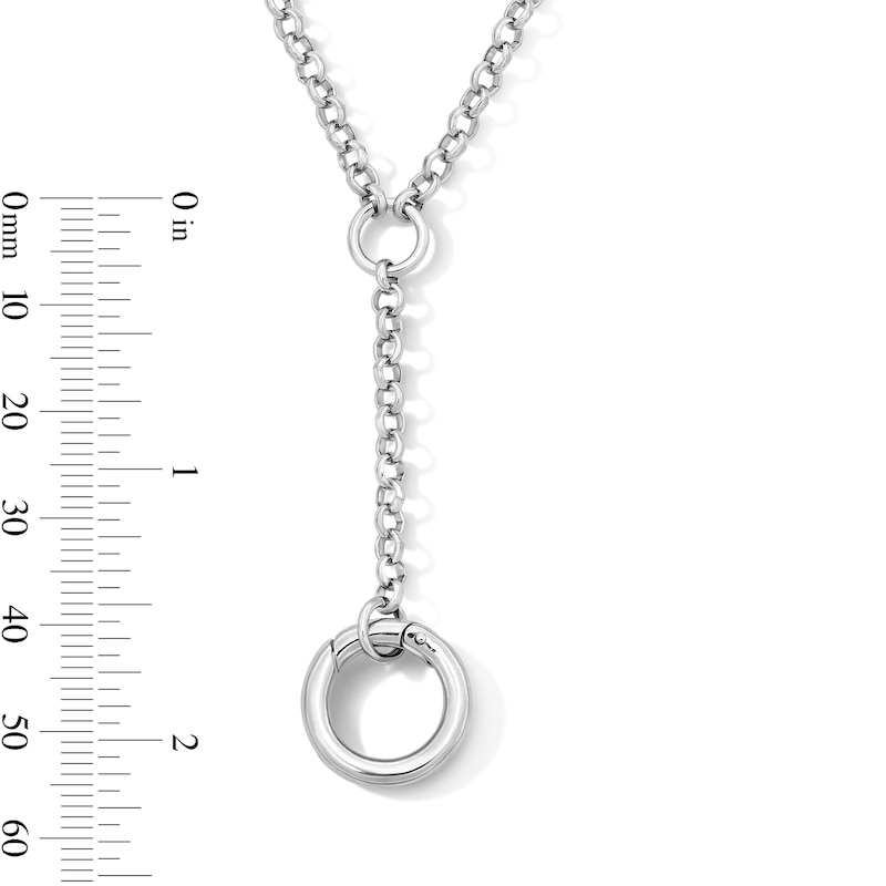 Lariat Charm Holder Necklace in Solid Sterling Silver