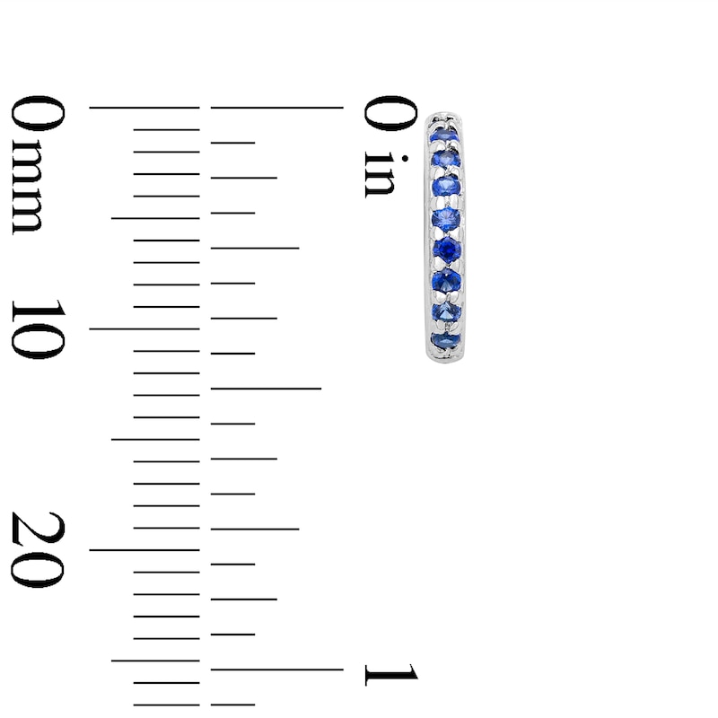 Main Image 2 of Blue Lab-Created Sapphire Circle Necklace Charm in Sterling Silver