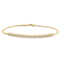 0.45 CT. T.W. Certified Lab-Grown Diamond Curb Chain Bracelet in Sterling Silver with 14K Gold Plate (F/SI2)