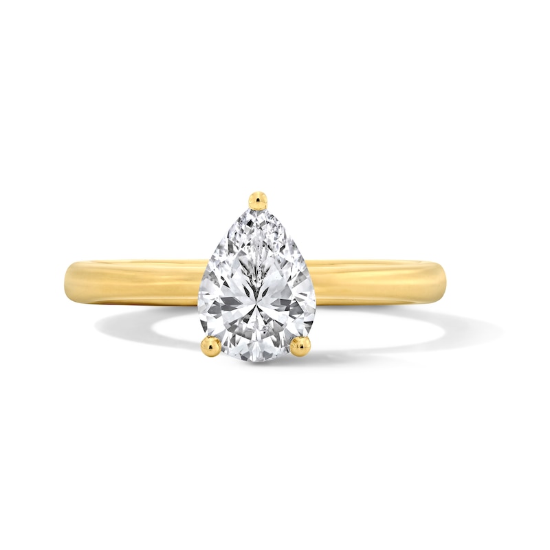 Main Image 1 of 1.00 CT. T.W. Pear-Shaped Canadian Certified Diamond Solitaire Engagement Ring in 14K Gold (I/I1)