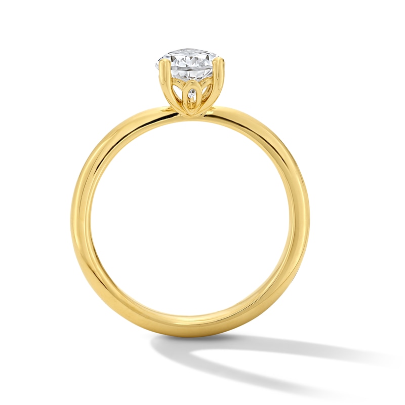 Main Image 3 of 1.00 CT. T.W. Pear-Shaped Canadian Certified Diamond Solitaire Engagement Ring in 14K Gold (I/I1)