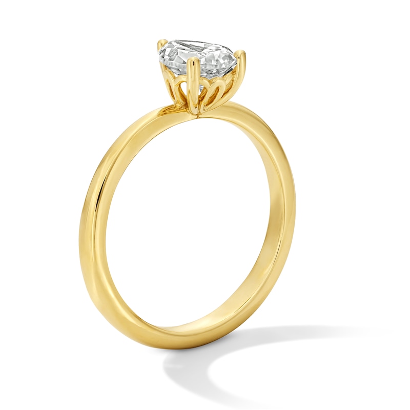 Main Image 5 of 1.00 CT. T.W. Pear-Shaped Canadian Certified Diamond Solitaire Engagement Ring in 14K Gold (I/I1)