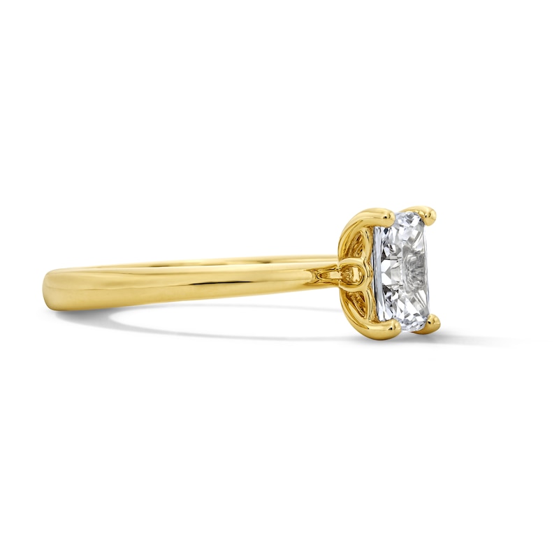 Main Image 4 of 1.00 CT. T.W. Radiant Canadian Certified Solitaire Diamond Ring in 14K Gold (I/I1)