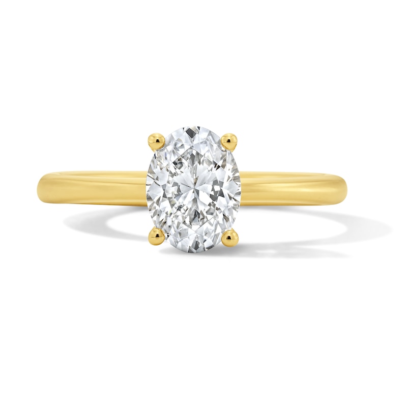 Main Image 1 of 1.00 CT. T.W. Oval Canadian Certified Diamond Solitaire Ring in 14K Gold (I/I1)