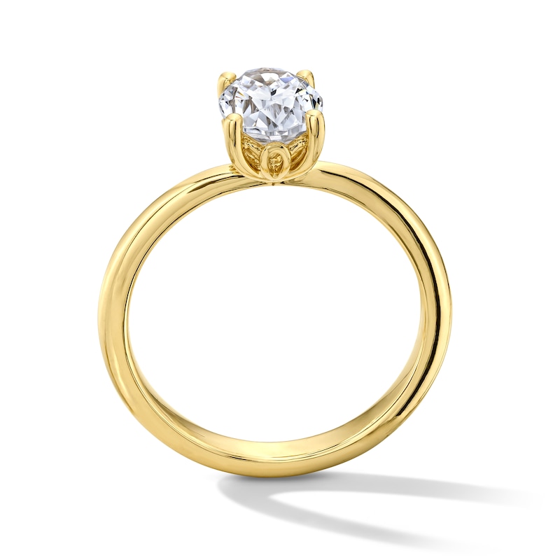 Main Image 3 of 1.00 CT. T.W. Oval Canadian Certified Diamond Solitaire Ring in 14K Gold (I/I1)