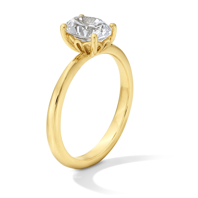 Main Image 5 of 1.00 CT. T.W. Oval Canadian Certified Diamond Solitaire Ring in 14K Gold (I/I1)